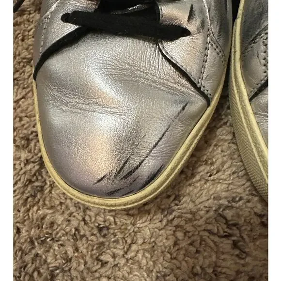 Saint Laurent Silver Sneakers Embroidered Size 43 Mens 10  display picture 1